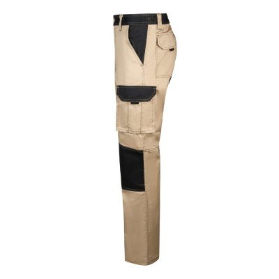 VL NJORD. Two-tone multi-pocket twill trousers (240 g/m²), in cotton (35) and polyester (65)
